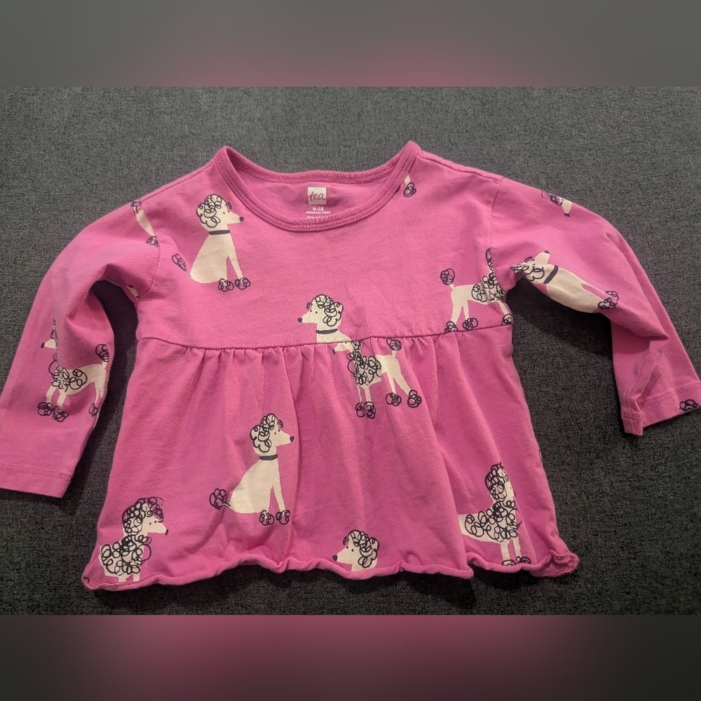 Tea Collection Pink Poodle Long Sleeve Shirt
